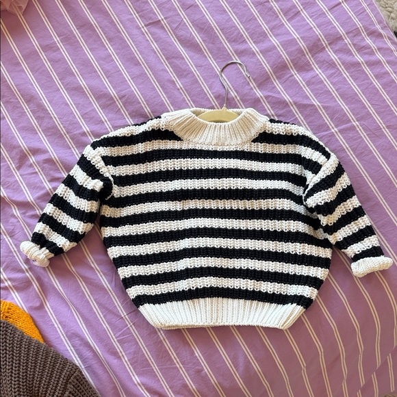 Fostered Collection Other - Kids Black and White Stripe Knit Sweater Crewneck